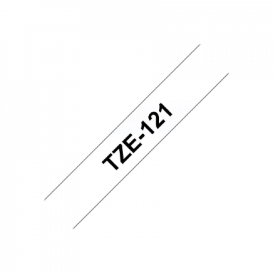 Brother | TZe-121 Laminated Tape | Black on Clear | TZe | 8 m | 9 cm
