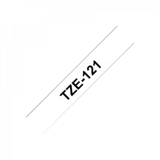 Brother | TZe-121 Laminated Tape | Black on Clear | TZe | 8 m | 9 cm