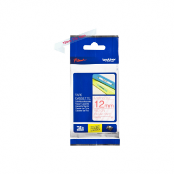 Brother | TZe-132 Laminated Tape | Red on Clear | TZe | 8 m | 1.2 cm
