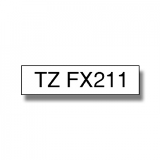 Brother | TZe-FX211 Flexible ID Laminated Tape | Black on White | TZe | 8 m | 0.6 cm
