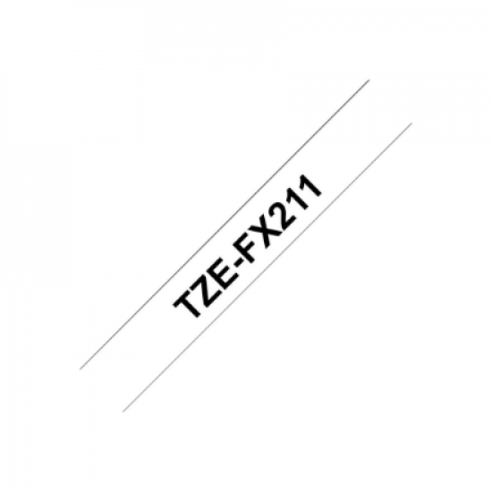 Brother | TZe-FX211 Flexible ID Laminated Tape | Black on White | TZe | 8 m | 0.6 cm
