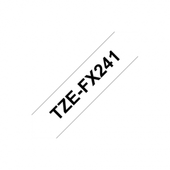 Brother | TZe-FX241 Flexible ID Laminated Tape | Black on White | TZe | 8 m | 1.8 cm