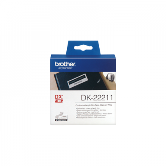 Brother | DK-22211 Continuous Length Paper Label | Black, White | DK | 29mm | 15.24 m