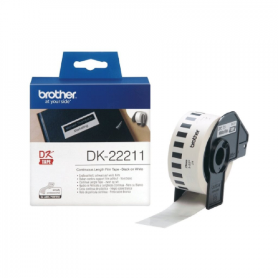 Brother | DK-22211 Continuous Length Paper Label | Black, White | DK | 29mm | 15.24 m