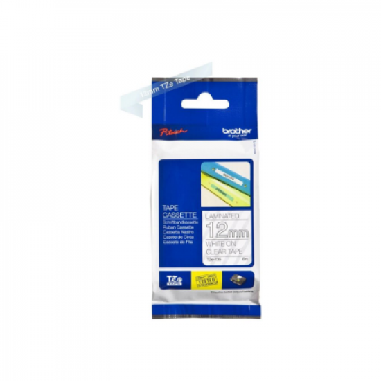 Brother | TZe-135 Laminated Tape | White on Clear | TZe | 8 m | 1.2 cm
