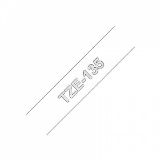 Brother | TZe-135 Laminated Tape | White on Clear | TZe | 8 m | 1.2 cm