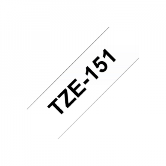 Brother | TZE-151 Laminated Tape | Black on Clear | TZe | 8 m | 2.4 cm