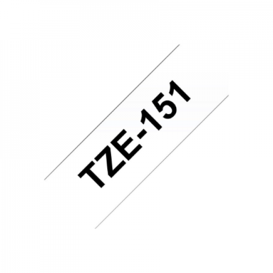 Brother | TZE-151 Laminated Tape | Black on Clear | TZe | 8 m | 2.4 cm