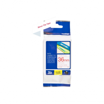 Brother | TZe-262 Laminated Tape | Red on White | TZe | 8 m | 3.6 cm