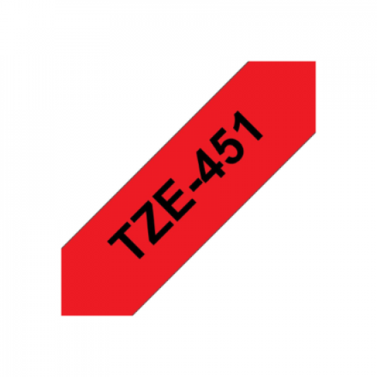 Brother | TZe-451 Laminated Tape | Black On Red | TZe | 8 m | 2.4 cm