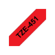 Brother | TZe-451 Laminated Tape | Black On Red | TZe | 8 m | 2.4 cm