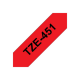 Brother | TZe-451 Laminated Tape | Black On Red | TZe | 8 m | 2.4 cm