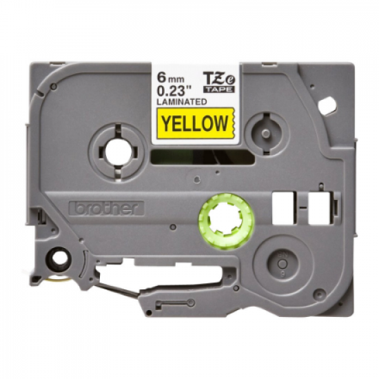 Brother | TZe-611 Laminated Tape | Black on Yellow | TZe | 8 m | 6 cm