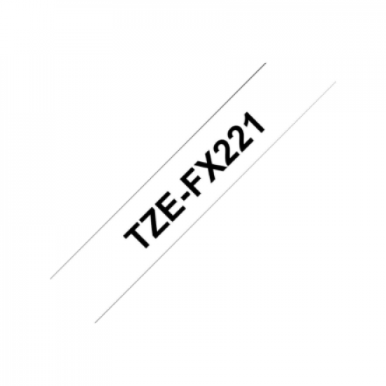 Brother | TZe-FX221 Flexible ID Laminated Tape | Black on White | TZe | 8 m | 0.9 cm