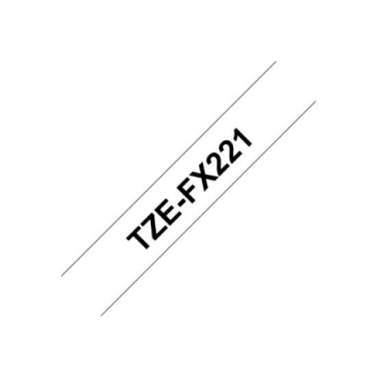 Brother | TZe-FX221 Flexible ID Laminated Tape | Black on White | TZe | 8 m | 0.9 cm