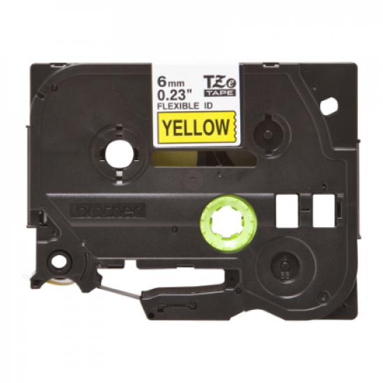 Brother | TZe-FX611 Flexible ID Laminated Tape | Black on Yellow | TZe | 8 m | 6 cm