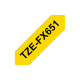 Brother | TZe-FX651 Flexible ID Laminated Tape | Black on Yellow | TZe | 8 m | 2.4 cm