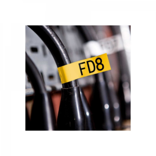 Brother | TZe-FX651 Flexible ID Laminated Tape | Black on Yellow | TZe | 8 m | 2.4 cm