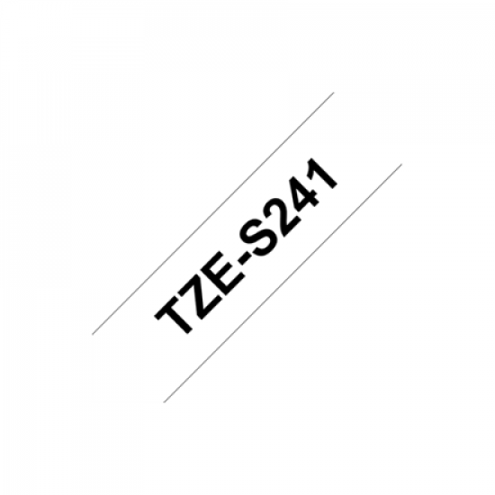 Brother | TZe-S241 Strong Adhesive Laminated Tape | Black on White | TZe | 8 m | 1.8 cm