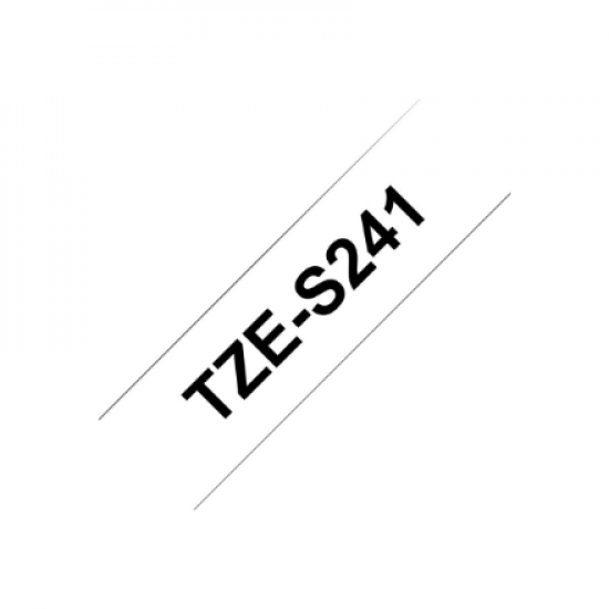 Brother | TZe-S241 Strong Adhesive Laminated Tape | Black on White | TZe | 8 m | 1.8 cm