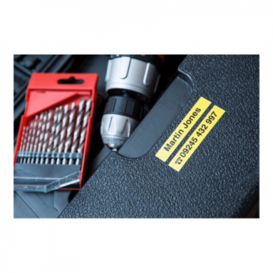 Brother | TZe-S621 Strong Adhesive Laminated Tape | Black on Yellow | TZe | 8 m | 9 cm