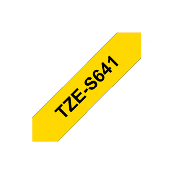 Brother | TZe-S641 Strong Adhesive Laminated Tape | Black on Yellow | TZe | 8 m | 1.8 cm