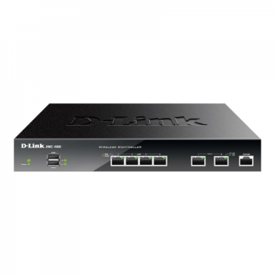 D-Link | WLAN Controller | DWC-1000 | No Wi-Fi | 10/100/1000 Mbit/s | Ethernet LAN (RJ-45) ports 4 | MU-MiMO No | no PoE | 2xUSB 2.0