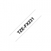 Brother | TZe-FX231 Flexible ID Laminated Tape | Black on White | TZe | 8 m | 1.2 cm
