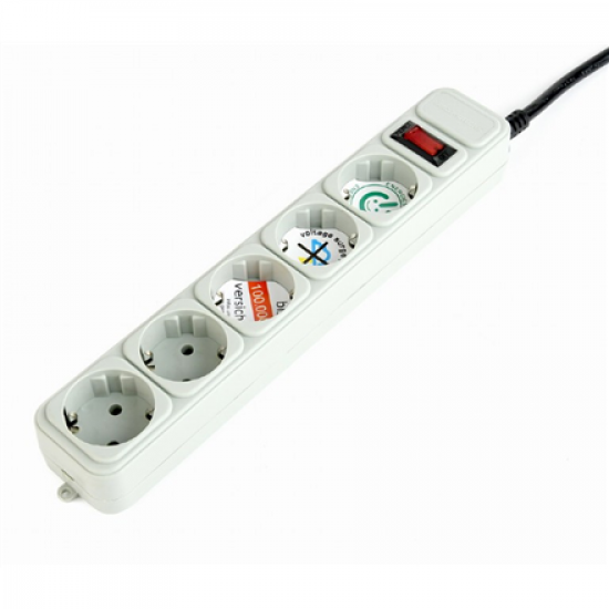 Gembird SPG3-B-6C surge protector, 5 sockets, 6ft