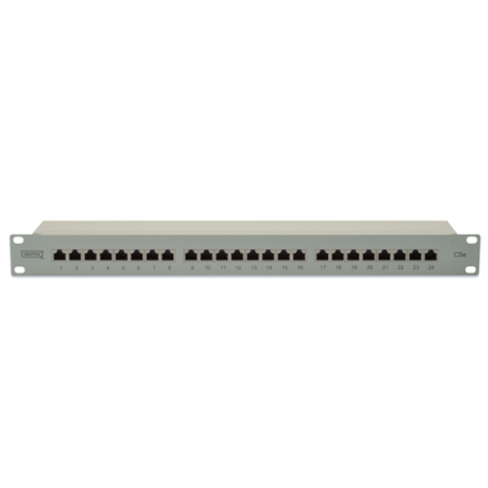 Digitus | Patch Panel | DN-91524S | White | Category: CAT 5e; Ports: 24 x RJ45; Retention strength: 7.7 kg; Insertion force: 30N max | 48.2 x 4.4 x 10.9 cm