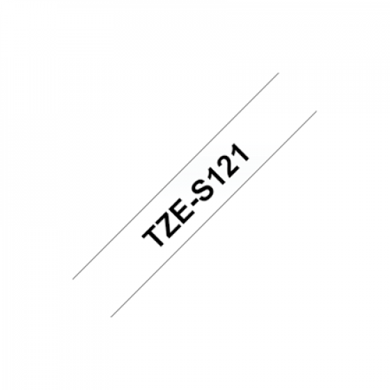Brother | TZe-S121 Strong Adhesive Laminated Tape | Black on Clear | TZe | 8 m | 9 cm