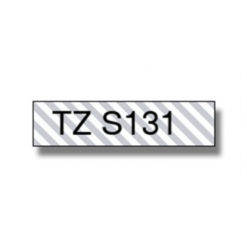 Brother | TZe-S131 Strong Adhesive Laminated Tape | Black on Clear | TZe | 8 m | 1.2 cm