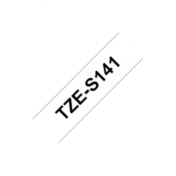 Brother | TZe-S141 Strong Adhesive Laminated Tape | Black on Clear | TZe | 8 m | 1.8 cm