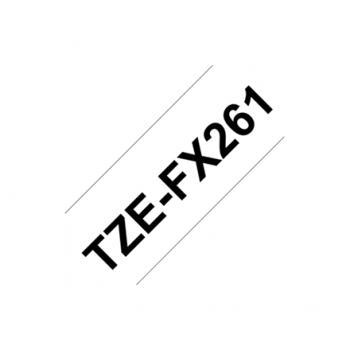 Brother | TZe-FX261 Flexible ID Laminated Tape | Black on White | TZe | 8 m | 3.6 cm