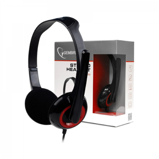 Gembird | MHS-002 Stereo headset | Built-in microphone | 3.5 mm | Black/Red