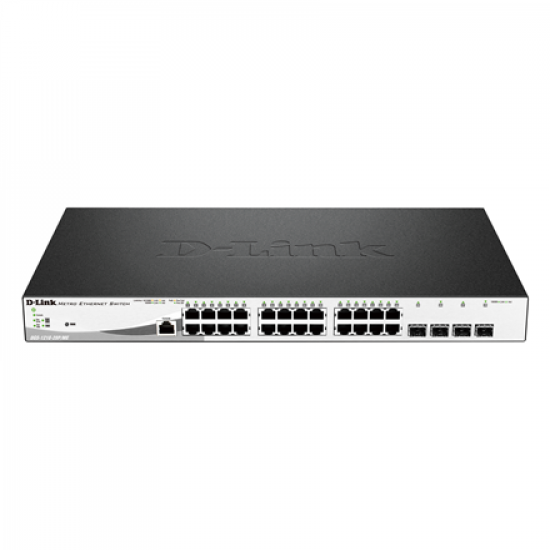 D-Link | Metro Ethernet Switch | DGS-1210-28P/ME | Managed L2 | Rack mountable | Gigabit Ethernet (copper) ports quantity 24 | SFP ports quantity 4 | Power over Ethernet (PoE) ports quantity 20 | PoE/Poe+ ports quantity 4 | Power supply type Single | 24 m