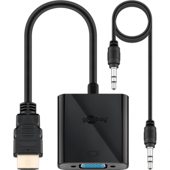 Goobay | HDMI/VGA adapter, nickel plated | 68793 | Black | HDMI male (type A) | VGA female (15-pin)