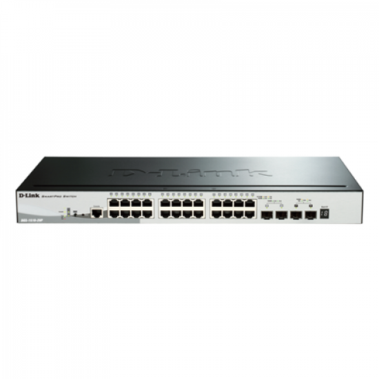 D-Link | Switch | DGS-1510-28P | Web Management | Rack mountable | Gigabit Ethernet (copper) ports quantity 24 | SFP ports quantity 2 | SFP+ ports quantity 2 | PoE/Poe+ ports quantity 24 | Power supply type Single | 24 month(s)
