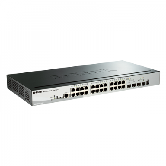 D-Link | Switch | DGS-1510-28P | Web Management | Rack mountable | Gigabit Ethernet (copper) ports quantity 24 | SFP ports quantity 2 | SFP+ ports quantity 2 | PoE/Poe+ ports quantity 24 | Power supply type Single | 24 month(s)
