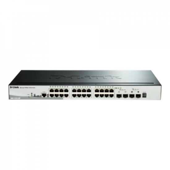 D-Link | Switch | DGS-1510-28P | Web Management | Rack mountable | Gigabit Ethernet (copper) ports quantity 24 | SFP ports quantity 2 | SFP+ ports quantity 2 | PoE/Poe+ ports quantity 24 | Power supply type Single | 24 month(s)