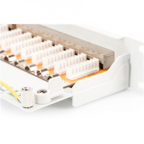 Digitus | Patch Panel | DN-91624S | White | Category: CAT 6; Ports: 24 x RJ45; Retention strength: 7.7 kg; Insertion force: 30N max | 48.2 x 4.4 x 10.9 cm