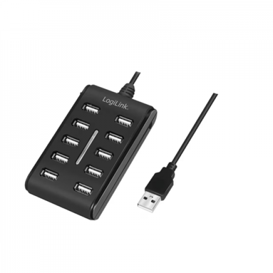 Logilink | USB Hub 10-Port USB2.0 with power adapter 3.5A | UA0125