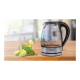Adler | Kettle | AD 1225 | Standard | 2000 W | 1.7 L | Glass | 360° rotational base | Transparent/Stainless steel