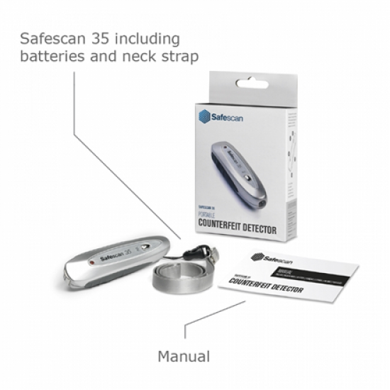 SAFESCAN | 35 | Grey | Suitable for Banknotes, ID documents | Number of detection points 3