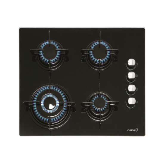 CATA | Hob | CI 631 A/A 08041412 | Gas on glass | Number of burners/cooking zones 4 | Rotary knobs | Black