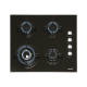CATA | Hob | CI 631 A/A 08041412 | Gas on glass | Number of burners/cooking zones 4 | Rotary knobs | Black