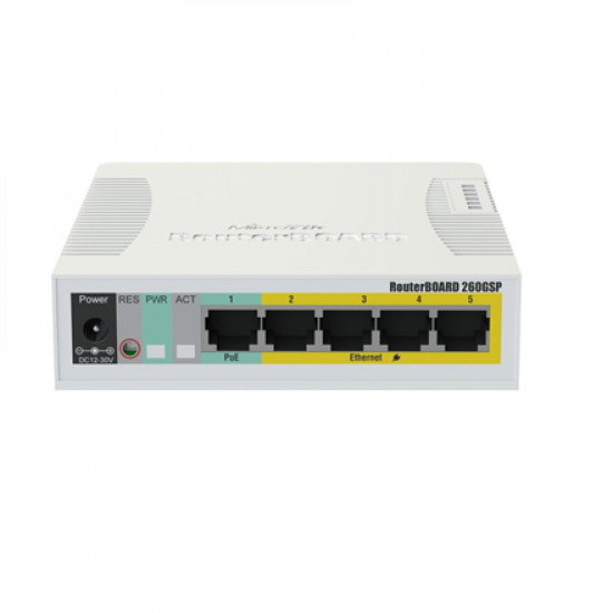 Cloud Router Switch | RB260GSP | 1000 Mbit/s | Ethernet LAN (RJ-45) ports 5 | 12 month(s)
