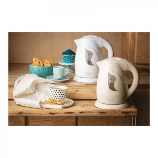 Adler | Kettle | AD 08 b | Standard | 850 W | 1 L | Plastic | 360° rotational base | Beige