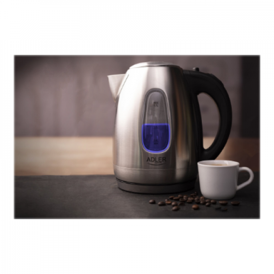 Adler | Kettle | AD 1223 | Standard | 2200 W | 1.7 L | Stainless steel | 360° rotational base | Stainless steel
