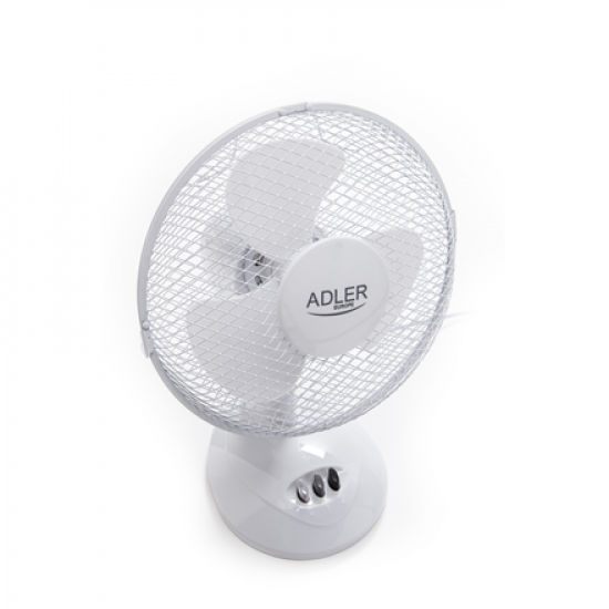 Adler | AD 7302 | Desk Fan | White | Diameter 23 cm | Number of speeds 2 | Oscillation | 60 W | No